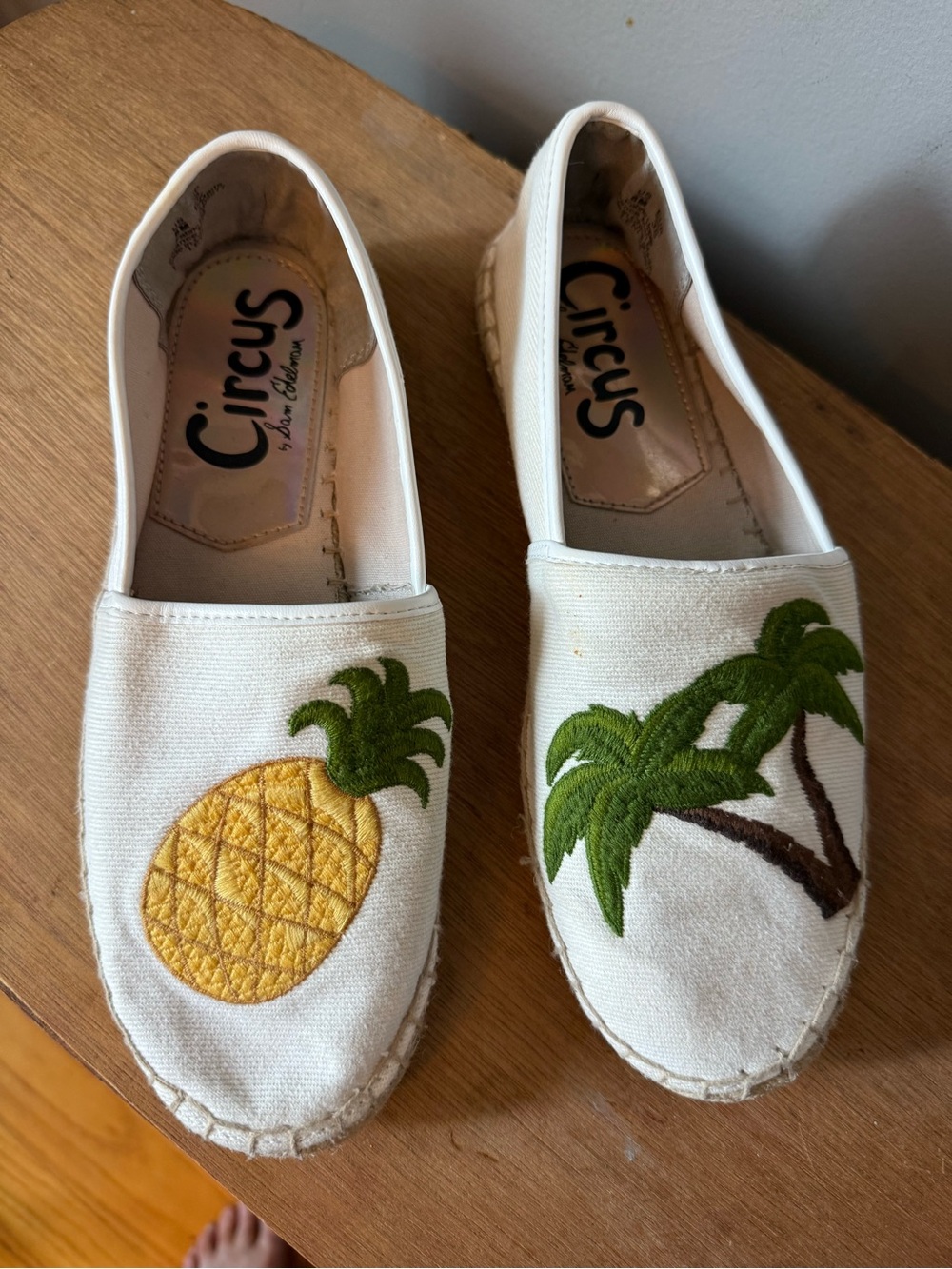 Circus by Sam Edelman Leni Tropical Palm Tree Canvas Espadrille Flats - Size 8M